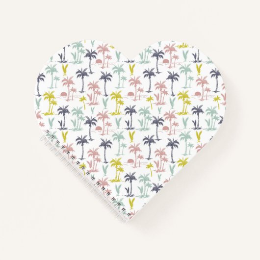Pastel Palm Tree (palmpalmstructuur) op het strand Notitieboek (Voorkant)