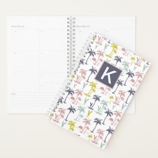 Pastel Palm Tree (palmpalmstructuur) op het strand Planner (Display)