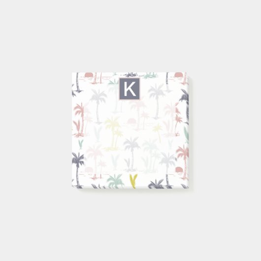 Pastel Palm Tree (palmpalmstructuur) op het strand Post-it® Notes (Voorkant)