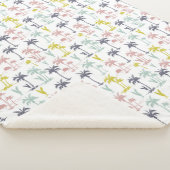 Pastel Palm Tree (palmpalmstructuur) op het strand Sherpa Deken (3/4)
