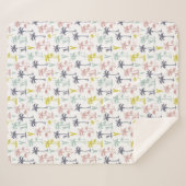 Pastel Palm Tree (palmpalmstructuur) op het strand Sherpa Deken (Voorkant (horizontaal))