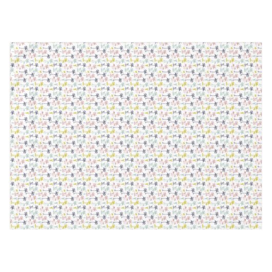 Pastel Palm Tree (palmpalmstructuur) op het strand Tafelkleed (Voorkant (Horizontaal))