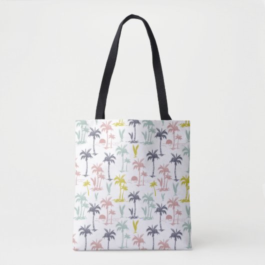 Pastel Palm Tree (palmpalmstructuur) op het strand Tote Bag (Voorkant)