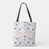 Pastel Palm Tree (palmpalmstructuur) op het strand Tote Bag (Achterkant)
