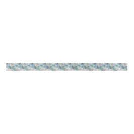 Pastel Palmblad Patroon Satijnen Lint
