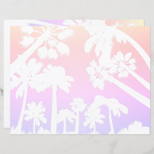 Pastel palmbomen die papier schrijven (Voorkant / Achterkant)