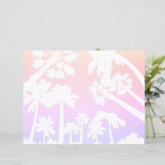 Pastel palmbomen die papier schrijven (Staand voorkant)