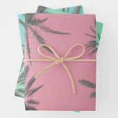 Pastel palmbomen fotografisch inpakpapier vel (In situ)