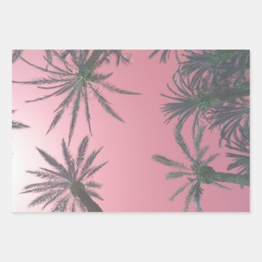 Pastel palmbomen fotografisch inpakpapier vel (Voorkant)