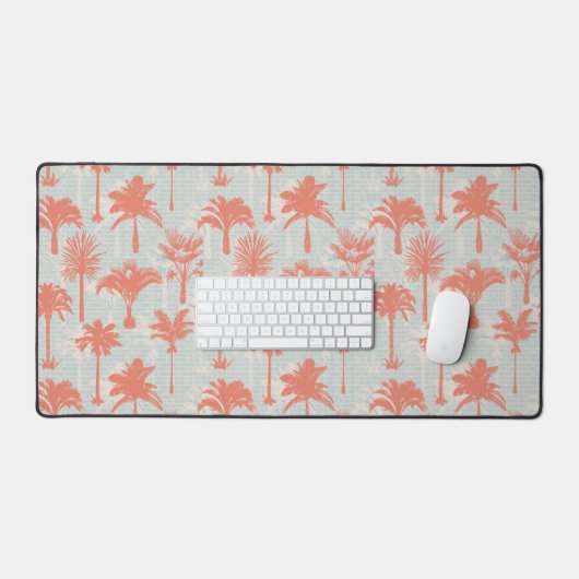 Pastel palmboom patroon bureaumat (Keyboard & Muis)