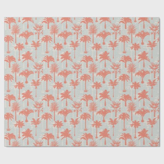Pastel palmboom patroon cadeaupapier (Vlak)