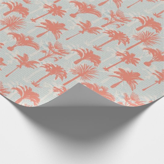 Pastel palmboom patroon cadeaupapier (Hoek)