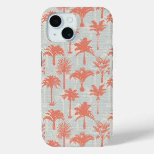 Pastel palmboom patroon iPhone 15 case