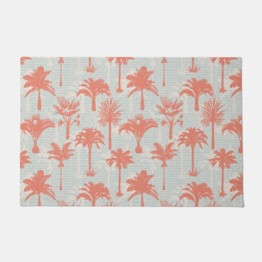 Pastel palmboom patroon deurmat (Voorkant)
