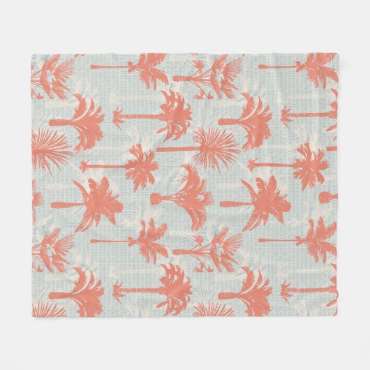 Pastel palmboom patroon fleece deken (Voorkant (Horizontaal))