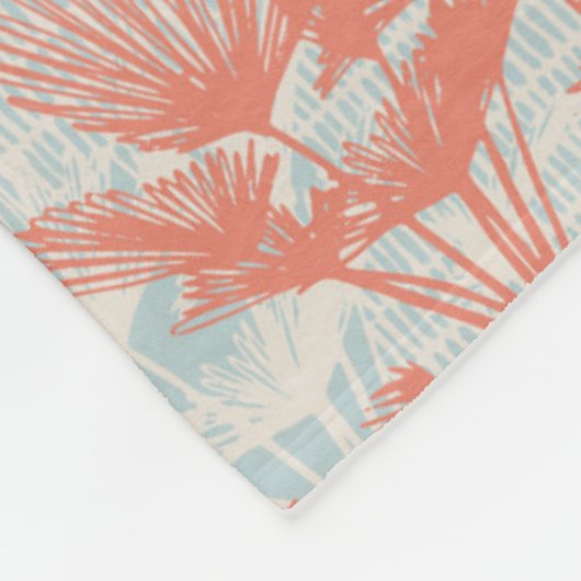 Pastel palmboom patroon fleece deken (Hoek)