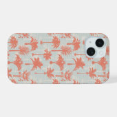 Pastel palmboom patroon iPhone 15 case (Achterkant horizontaal)
