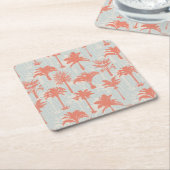 Pastel palmboom patroon kartonnen onderzetters (Schuin)