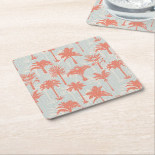 Pastel palmboom patroon kartonnen onderzetters