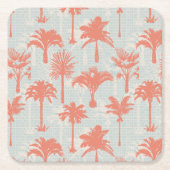 Pastel palmboom patroon kartonnen onderzetters (Voorkant)