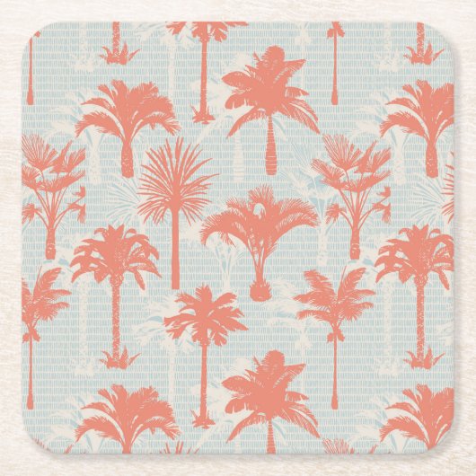 Pastel palmboom patroon kartonnen onderzetters (Voorkant)