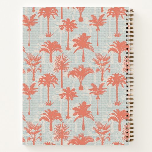 Pastel palmboom patroon notitieboek (Achterkant)