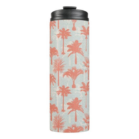 Pastel palmboom patroon thermosbeker (Voorkant)
