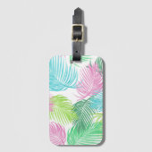 Pastel palmen op een bagagelabel (Voorkant (verticaal))