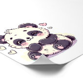 Pastel Panda Design, Zachte Kleur Panda Art Poster (Hoek)