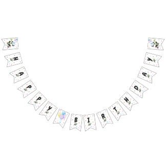 Pastel Panda Verjaardag Banner met Bamboe, Ballonn