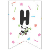 Pastel Panda Verjaardag Banner met Bamboe, Ballonn (Tweede vlag)