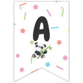 Pastel Panda Verjaardag Banner met Bamboe, Ballonn (Derde vlag)