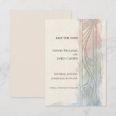 Pastel Paneel Art Nouveau Bewaar De Datum Save The Date (Voorkant / Achterkant)