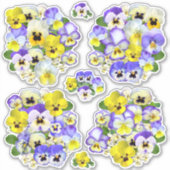 Pastel Pansies Contour Sticker (Voorkant)