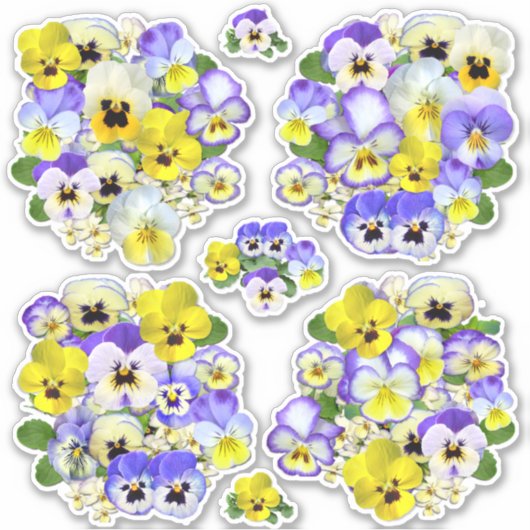 Pastel Pansies Contour Sticker (Voorkant)