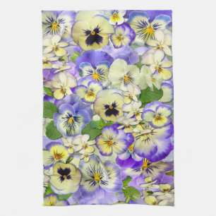 Pastel Pansies ~ Keukenhanddoek
