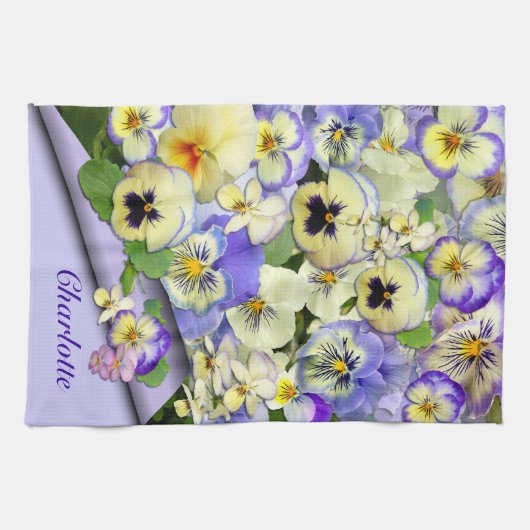 Pastel Pansies ~ Keukenhanddoek (Horizontaal)