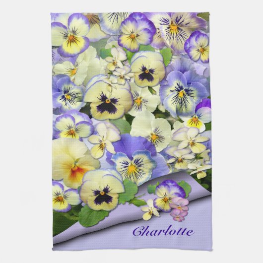 Pastel Pansies ~ Keukenhanddoek (Verticaal)
