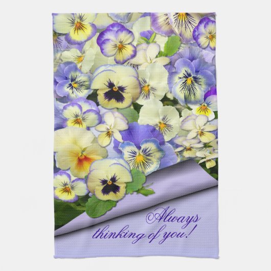 Pastel Pansies ~ Keukenhanddoek # 2 (Verticaal)