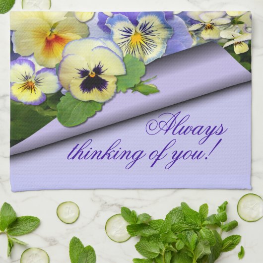 Pastel Pansies ~ Keukenhanddoek # 2 (Gevouwen)