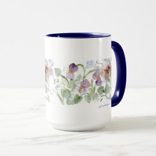 Pastel Pansies - Mok (Voorkant rechts)