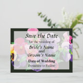 Pastel Pansies opslaan Datum Save The Date (Staand voorkant)