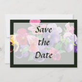 Pastel Pansies opslaan Datum Save The Date (Achterkant)