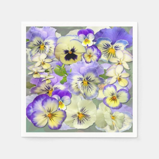 Pastel Pansies Servetten (Voorkant)