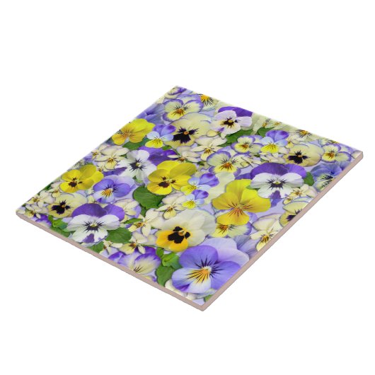 Pastel Pansies Tegeltje (Zijkant)