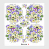 Pastel Pansies Vinyl Sticker (Vel)