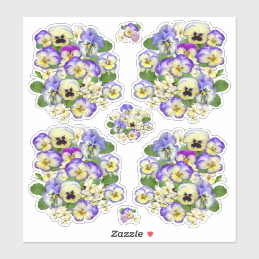 Pastel Pansies Vinyl Sticker (Vel)