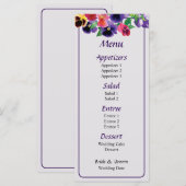 Pastel Pansies Weddenschap Menu (Voorkant / Achterkant)