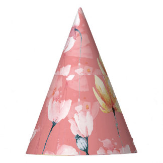 Pastel papavers: Waterverf bloemig naadloos. Feesthoedjes