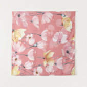 Pastel papavers: Waterverf bloemig naadloos. Wandkleed (Voorkant (horizontaal))